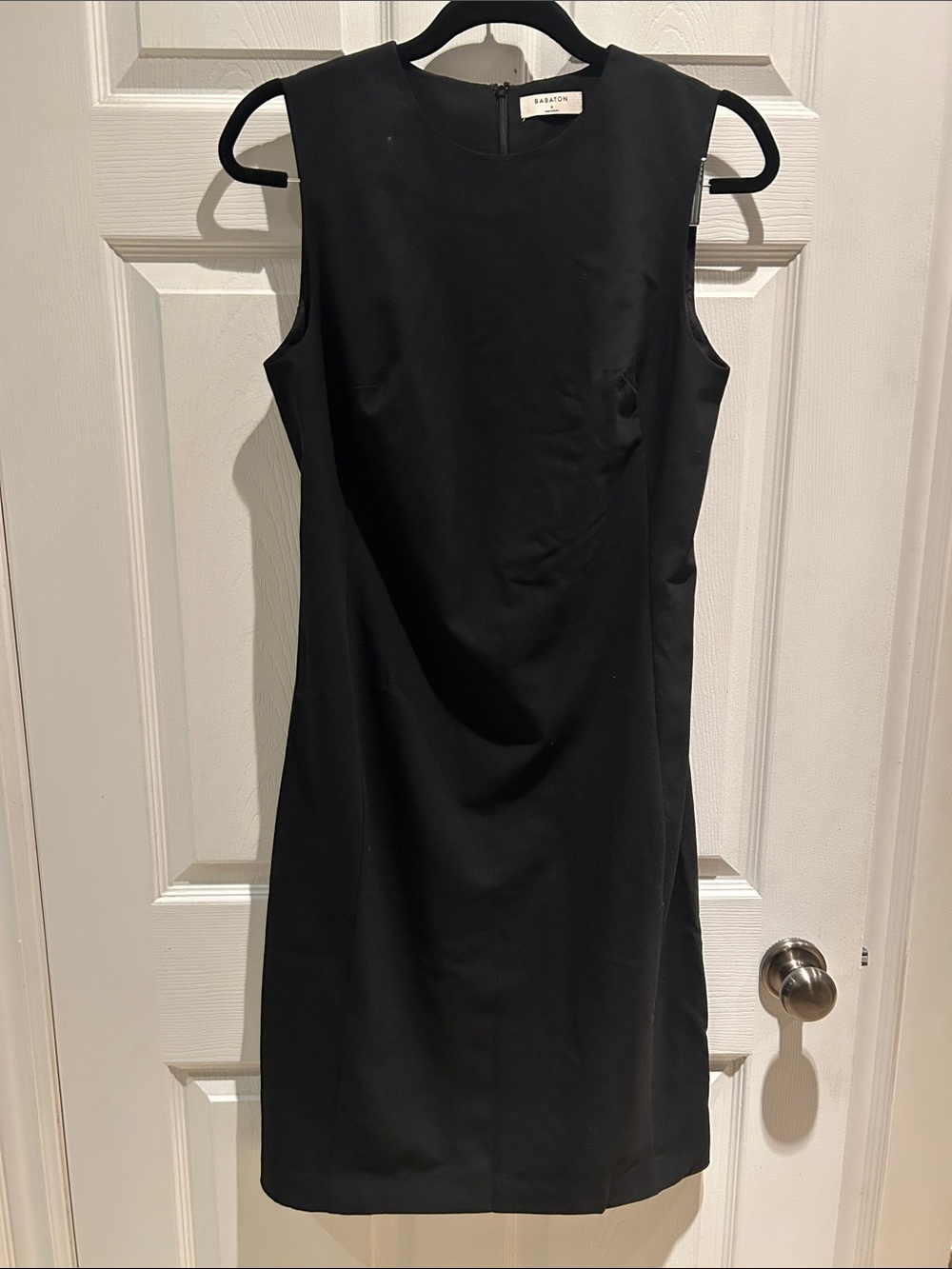 Babaton Black Sleeveless Mini Shift Dress